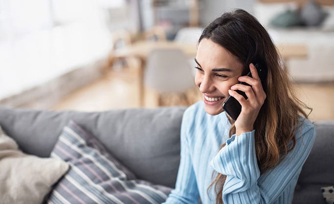 Woman talking on phone Woman talking on phone